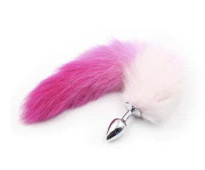 Colorful Silicone Butt Plug - Purple and Pink Metal Toy