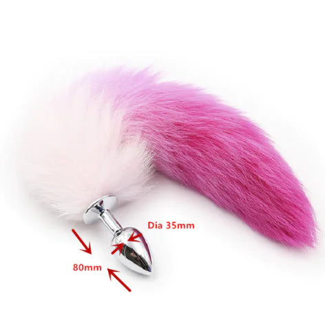 Colorful Silicone Butt Plug - Purple and Pink Metal Toy