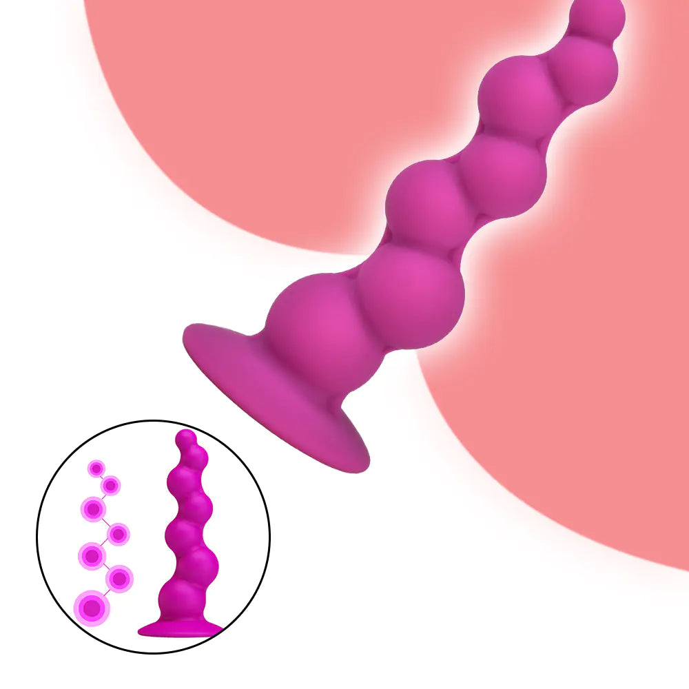 Silicone G-Spot Butt Plug with Suction for Stimulation