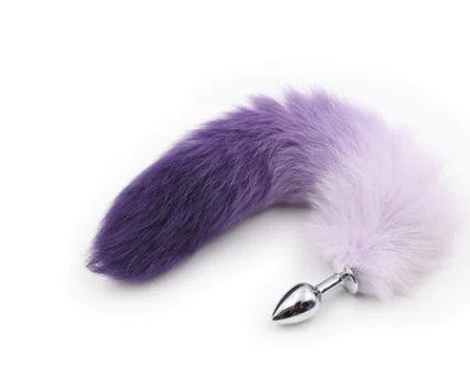 Colorful Silicone Butt Plug - Purple and Pink Metal Toy