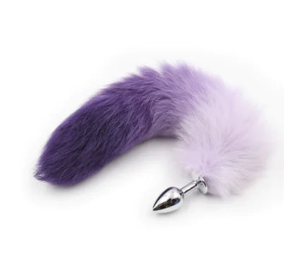 Colorful Silicone Butt Plug - Purple and Pink Metal Toy