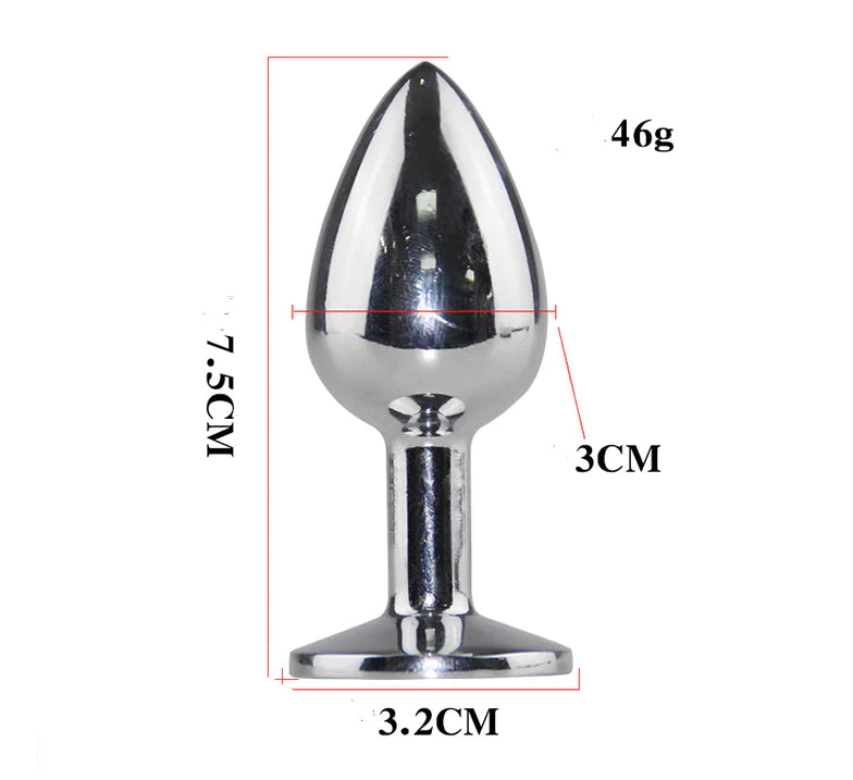 Colorful Metal Butt Plug with Tail for Adult Play
