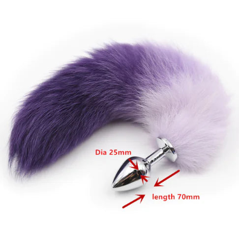 Colorful Silicone Butt Plug - Purple and Pink Metal Toy