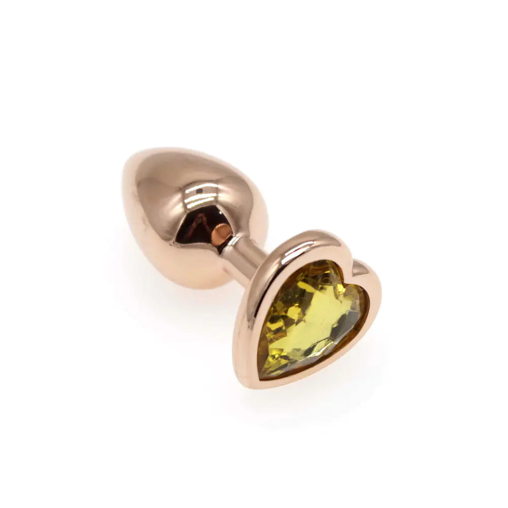 Small S Rose Gold Heart Diamond Butt Plug AD205