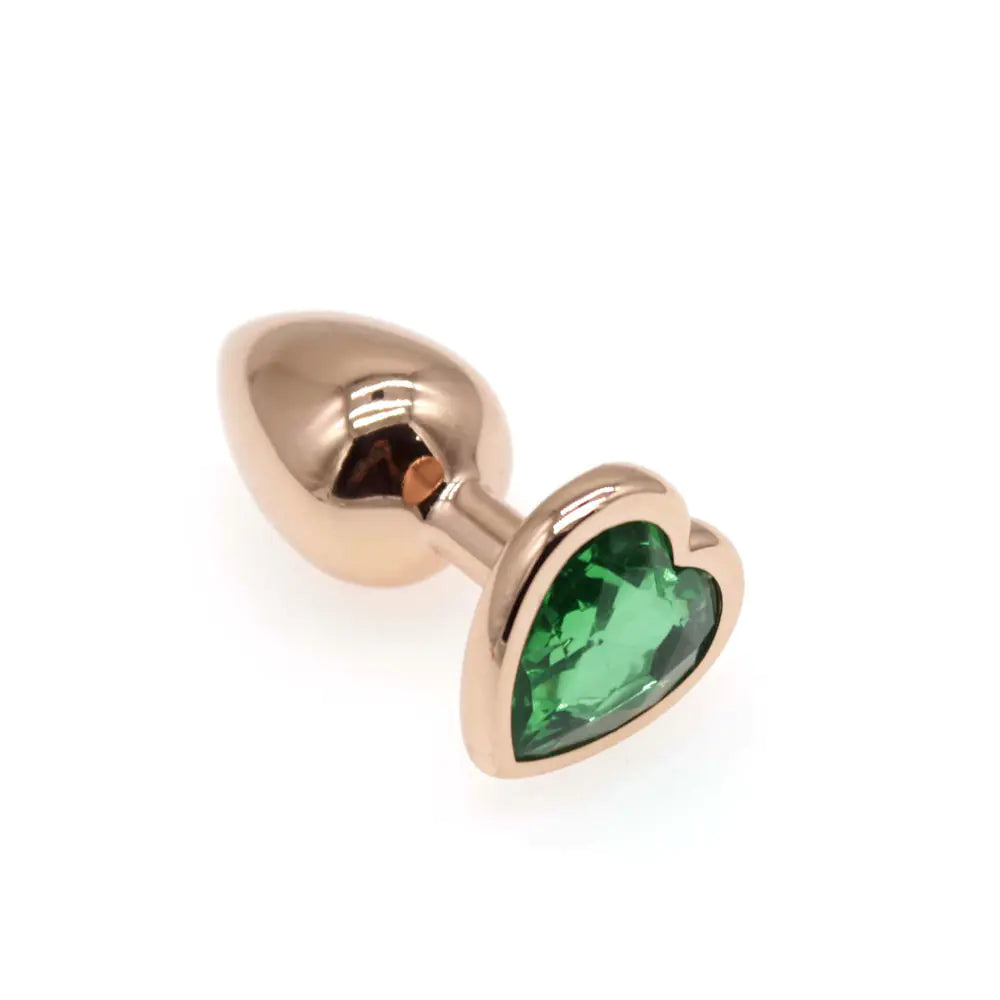 Small S Rose Gold Heart Diamond Butt Plug AD205