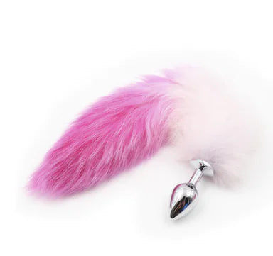 Colorful Silicone Butt Plug - Purple and Pink Metal Toy